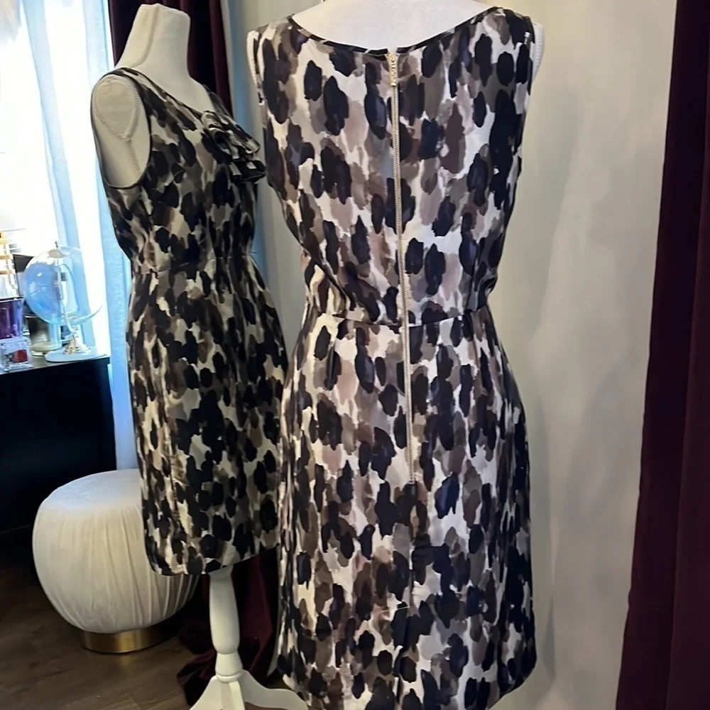 Kate Spade Black and White Watercolor Sheath Dress Size 8
